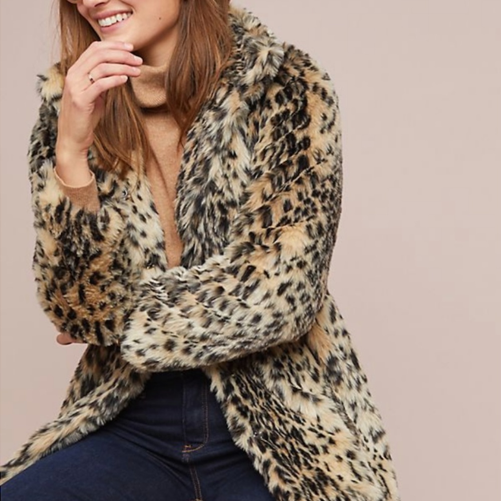 Cupcakes & Cashmere Leopard Faux Fur Coat - NBW!